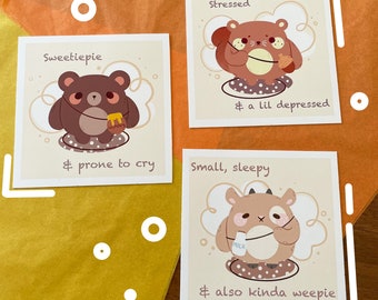 Pink Purple Blue Trendy Cute Stickers Laptop Stickers Stressed Depressed and a Whole Mess Sticker Bullet Journal Notebook Stickers Bujo