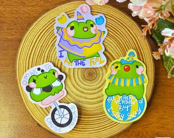 Circus Froggies Sticker Set, Cute Frog Sticker, Meme Sticker, Kawaii Sticker, Cute Gift for Happy Mail, Notebook, Laptop