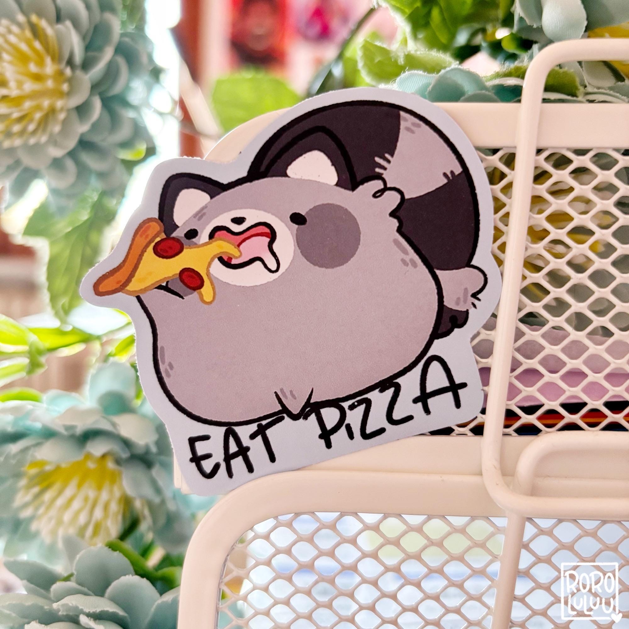 Eat Pizza Raccoon Magnet, Cute Raccoon Magnet, Gifts, Happy Mail ...