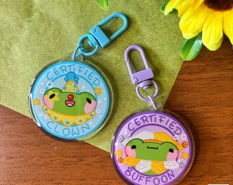 Certified Keychain Set 2 // Cute Acrylic Keychain, Clown Keychain, Gift Ideas, Cute Animals