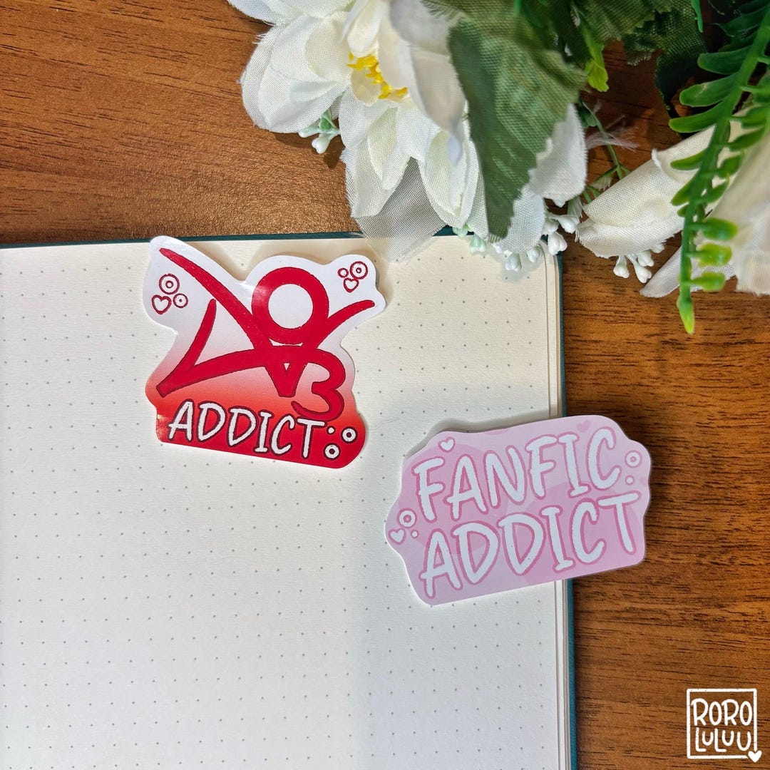 Fanfiction Addict Sticker Set // Cute Sticker, Meme Sticker, AO3 ...
