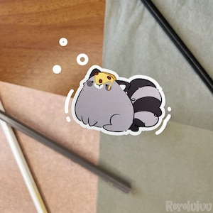 Pizza the Raccoon Magnet //  Cute Raccoon Magnet, Gifts, Happy Mail, Fridge Magnet