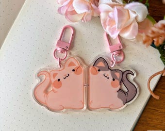 Hairless Cats Matching Keychain, Cute Acrylic Keychain, Cat Keychain, Cute Gift Idea
