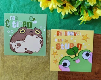 Frog + Toad Mini Prints // Animal Art Prints // Cute Prints for Gifts, Happy Mail, Traveler Notebook, Phone, Laptop