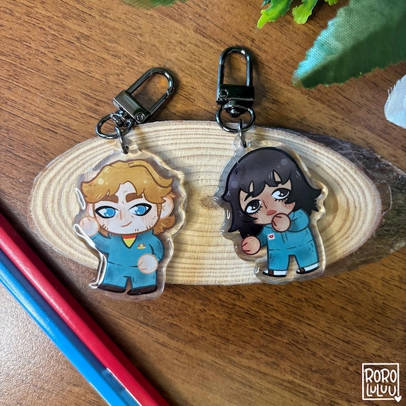 Curly + Anya Double Sided Keychain, Acrylic Keychain, Mouthwashing
