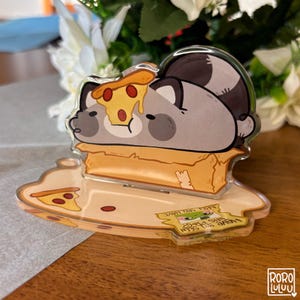 Pizza the Raccoon Standee, Cute Acrylic Standee, Raccoon Art, Gift Ideas, Cute Animals
