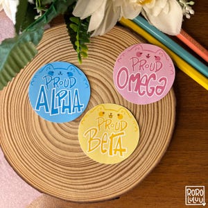 Conjunto de adesivos ABO, adesivos fofos, adesivos de meme, adesivos do Omegaverse, presentes fofos para correspondências felizes, cadernos, laptops