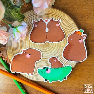 Adesivi carini Capibara, Adesivo carino Capibara, Adesivo meme, Adesivo kawaii, Regalo carino per posta felice, Quaderno, Computer portatile