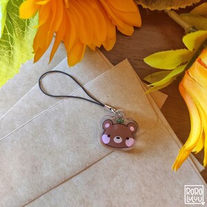 Bobo the Bear Telefon Charm // Uroczy Akrylowy Brelok, Brelok Miś, Pomysły Na Prezenty, Urocze Zwierzęta