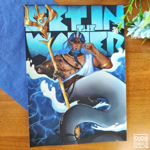 Poseidon-print, epische prints, schattige prints voor cadeaus, Happy Mail, reizigersnotitieboekje, muziekprint