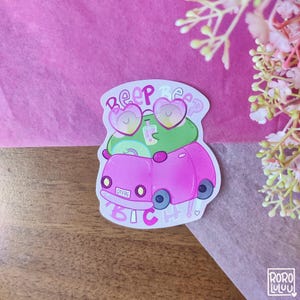 Adesivo rana Beep Beep Bich, adesivo Chibi carino, adesivo Meme, adesivo Kawaii, regalo carino per posta felice, notebook, laptop