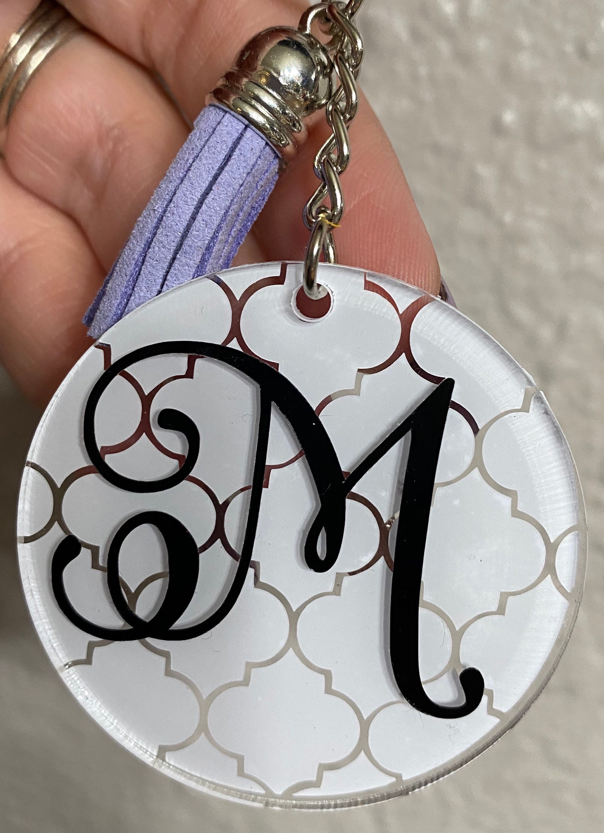 Custom Initial Keychain Etsy