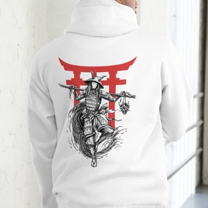 Unisex hoodie with Yamabushi design, original Oni designs, samurai, hannya mask, hoodie.