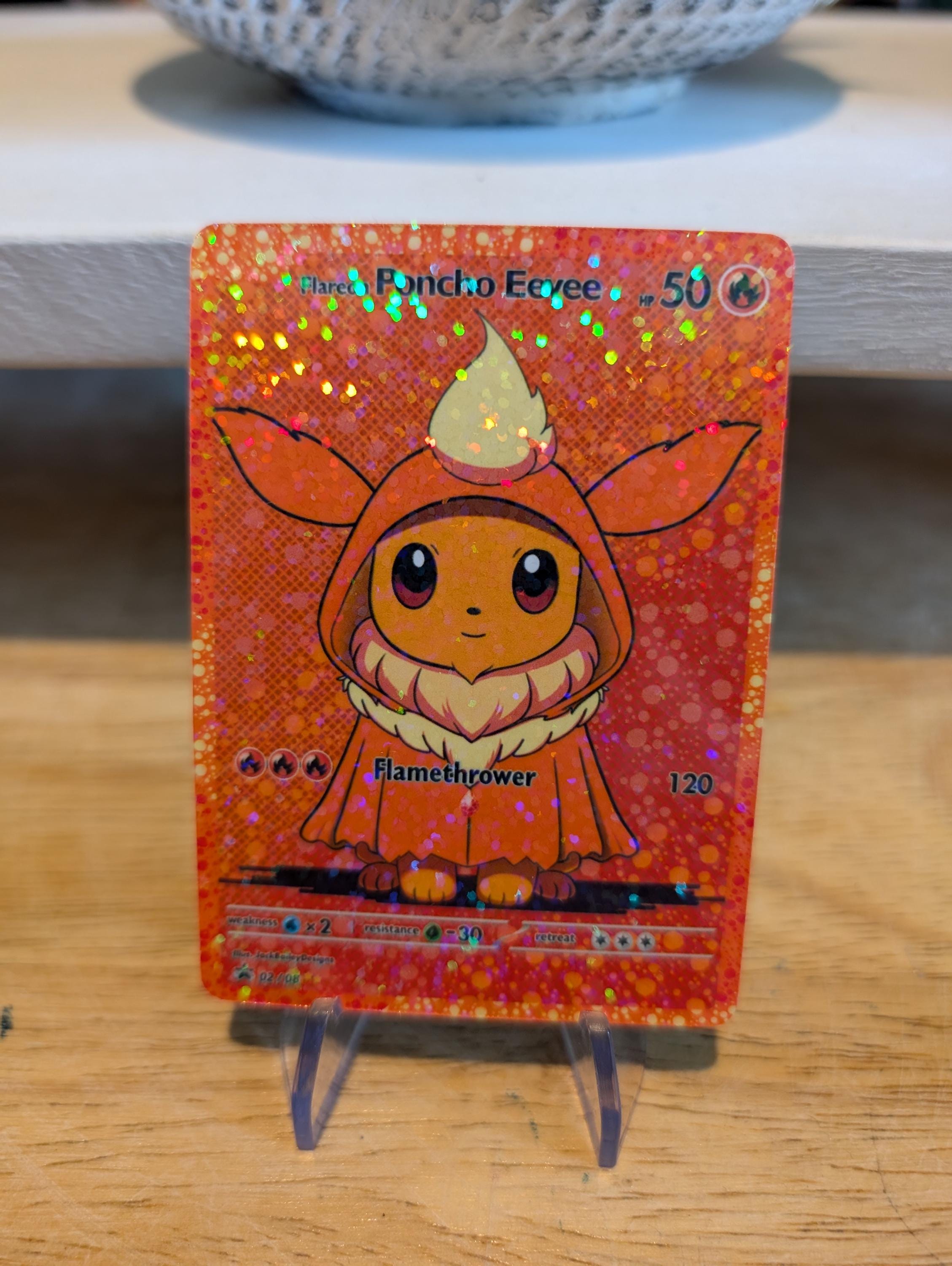Eevee Poncho Custom Pokemon Card (sparkle Holo) - Etsy