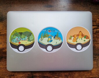 Bulbasaur, Charmander and Squirtle Stickers