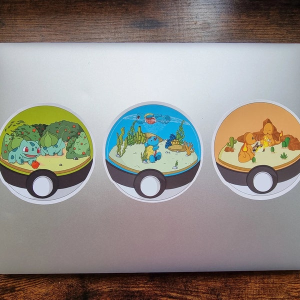 Bulbasaur, Charmander and Squirtle Stickers