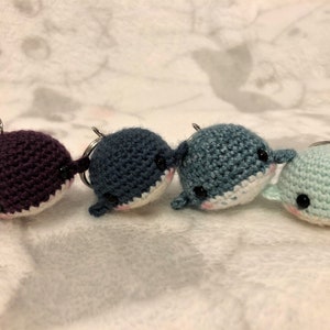 Tiny Crochet Whale Keychain