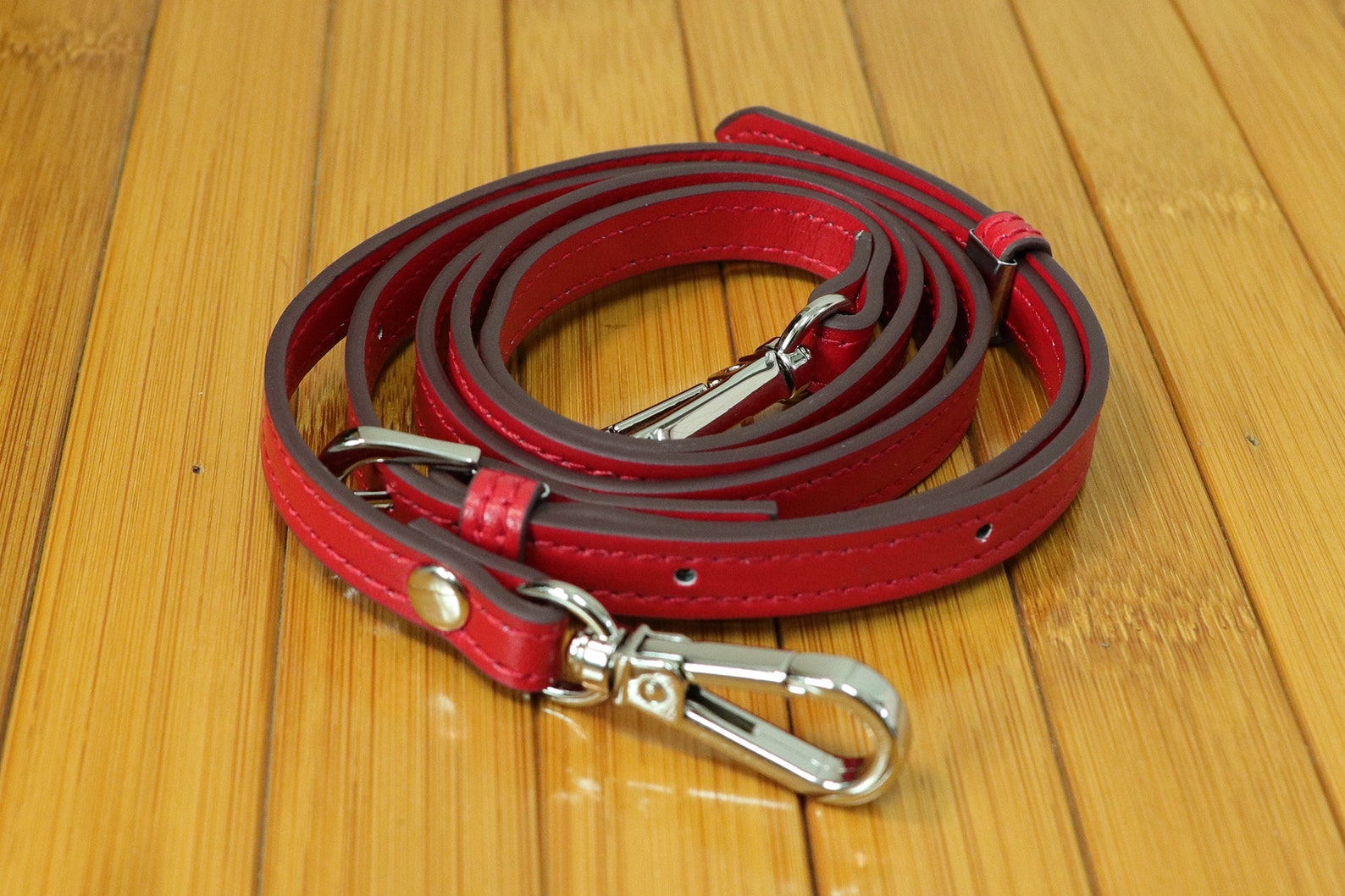 Correa de bolso ajustable de cuero rojo bandolera correa Etsy