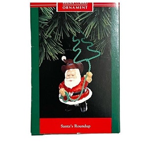 Hallmark 1992 vintage Santa’s Roundup ornament