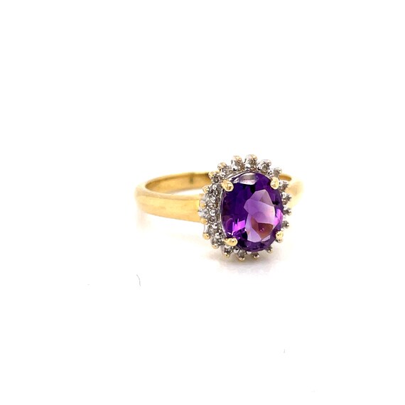 Amethyst and diamond cluster ring - image 6