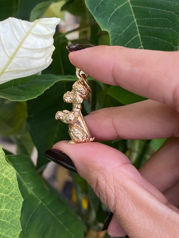 Vintage Gold Poodle Charm