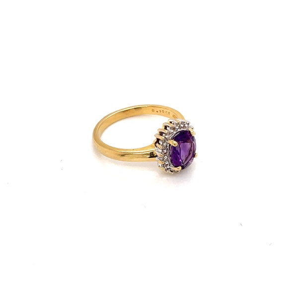 Amethyst and diamond cluster ring - image 5