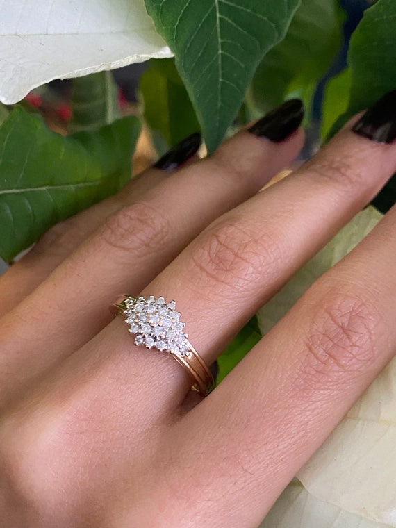 Vintage Diamond Cluster Ring