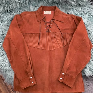 Vintage 1950s Jo-o-Kay Western Fringe Suede Top/Jacket image 1