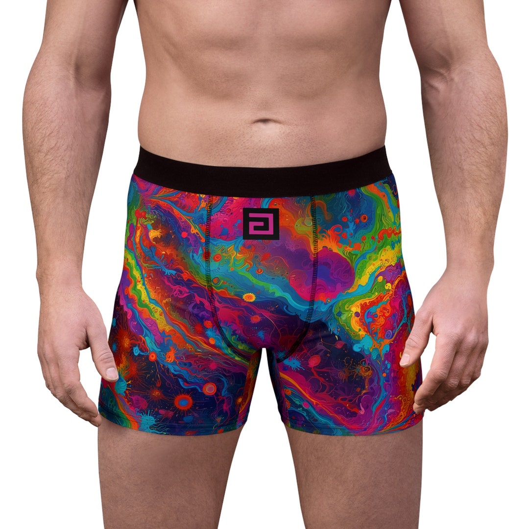 Trippy Men's Boxer Briefs, Spectrum Groovy Underwear, Acid Design by ...