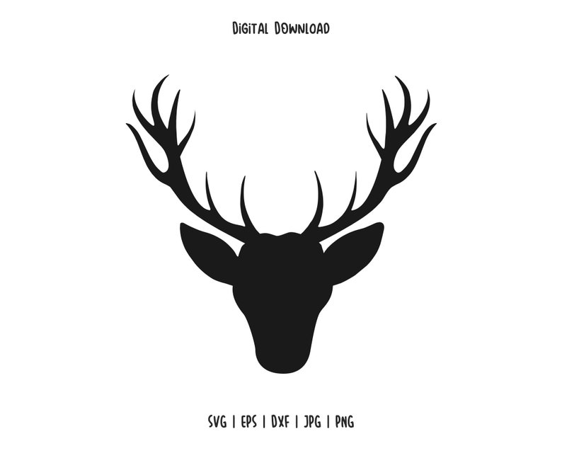 Hirschkopf SVG Hirsch Kopf Clipart Hirsch SVG Hirsch Etsy de