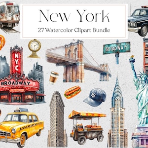 New York clipart, City Travel Graphic, Scrapbooking City, Instant Download