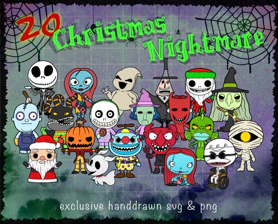 20 Christmas Nightmare Character SVG Bundle, Halloween Svg, Jack