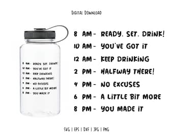 Motivation Fitness Workout SVG, Ready Set Drink, Cricut Cut Files, Water Bottle, Workout Quote, Motivation Exercise, Water Bottle SVG