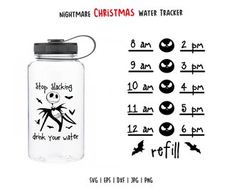 Jack Water Tracker SVG, Nightmare Christmas Water Bottle Tracker SVG, time tracker svg, cutfile, cricut, sihouette, Christmas SVG, Decal