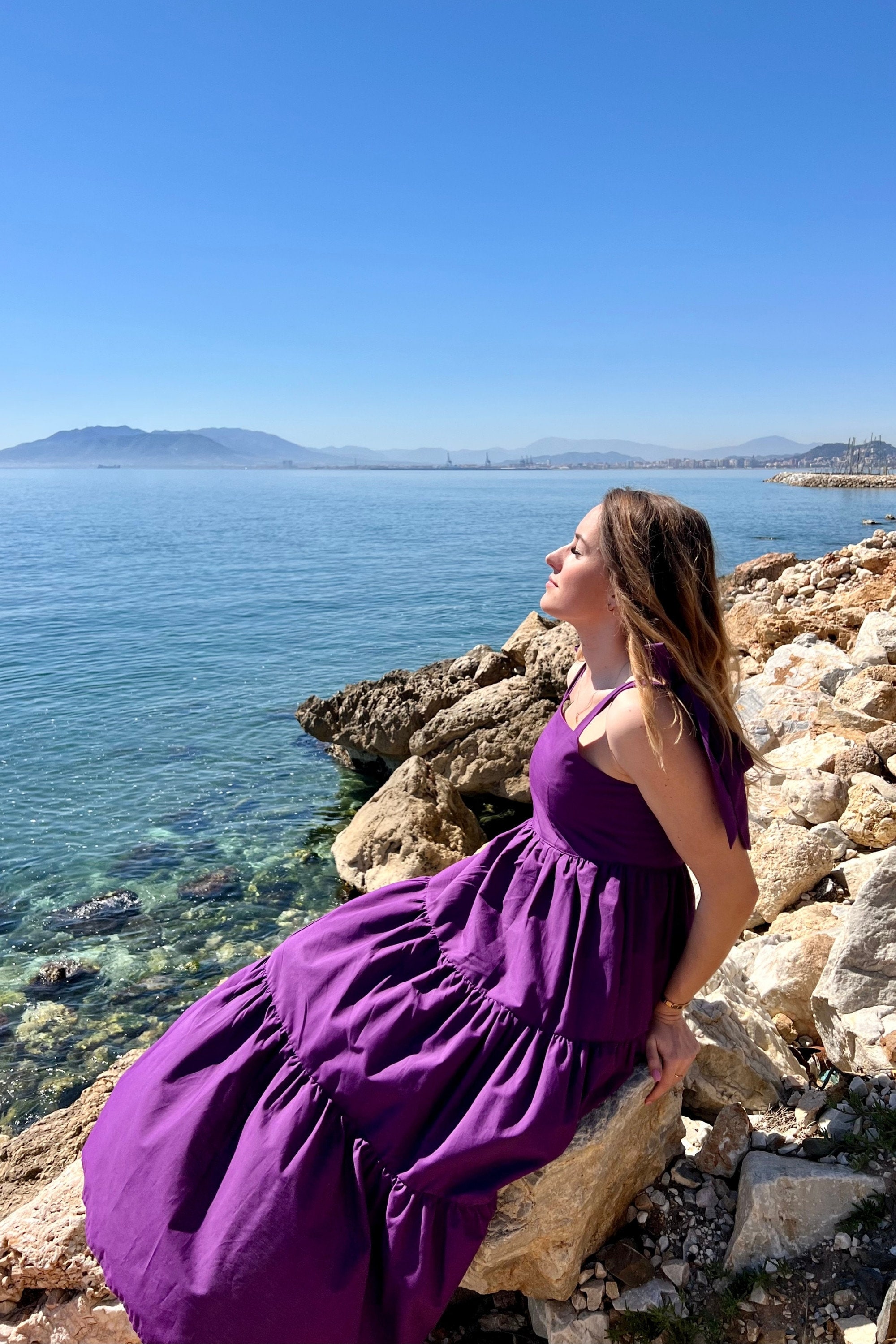 Purple cotton hotsell dress