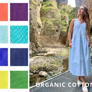 Organic Cotton Midi Dress, Summer Dress, Women Dress, Midi Dress, Cotton Dress, Organic Cotton, Dress for Women, Plus Size Dress