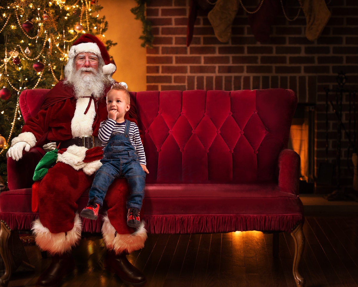 Mall Santa Claus Digital Background Santa Claus Backdrop | Etsy