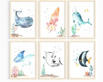 Meeresposter Drucke-Sea Life Prints - Meerestiere Poster Meer Deko - Meer Deko - Meer Deko - Meer Deko