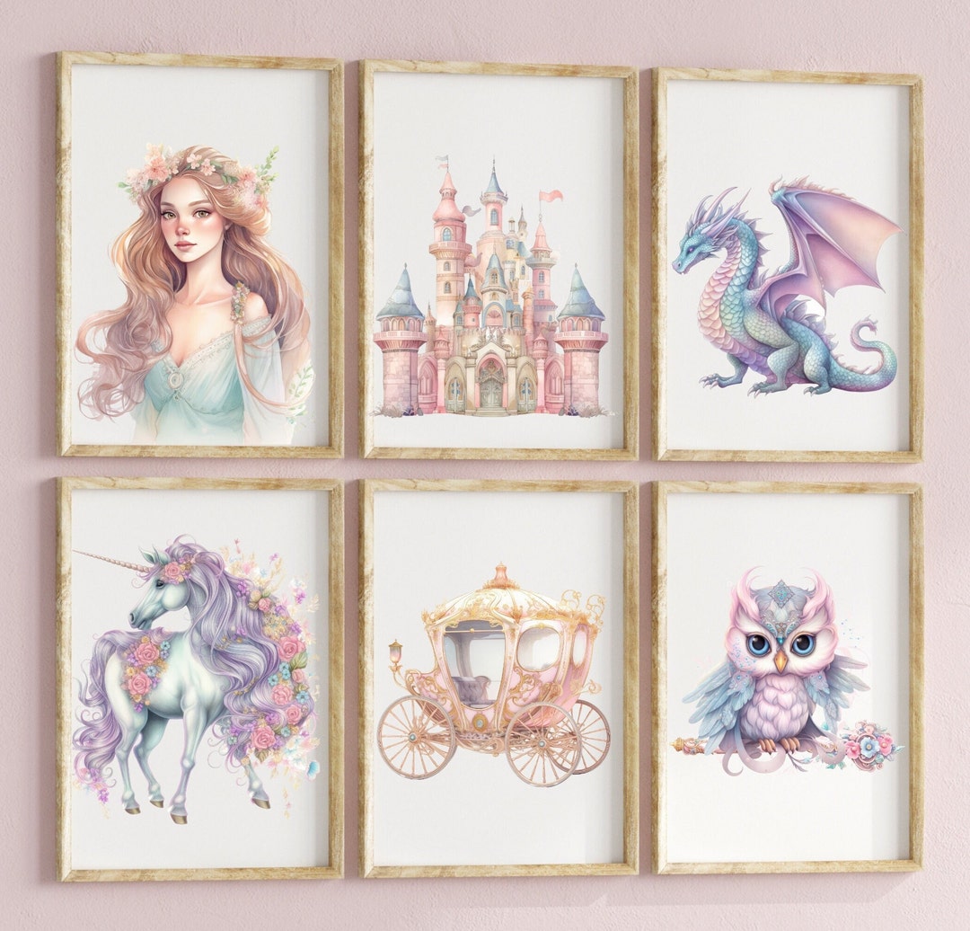 Fairytale Nursery Print Set of 6- Girl Nursery Wall Art- Unicorn Art ...