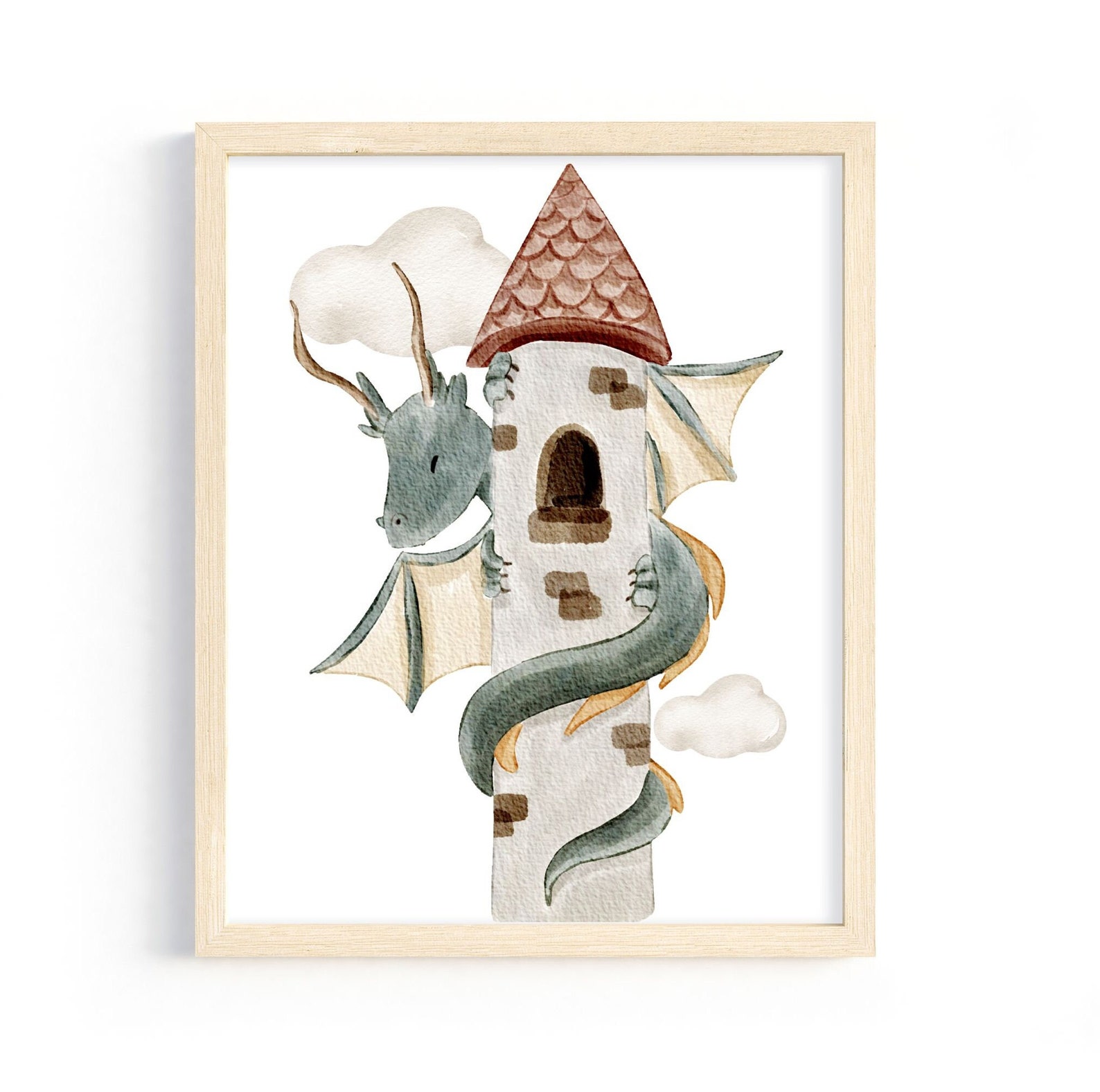 Fantasy Dragon Nursery for Boy - Fairytale Wall Art - Dragon Adventure ...