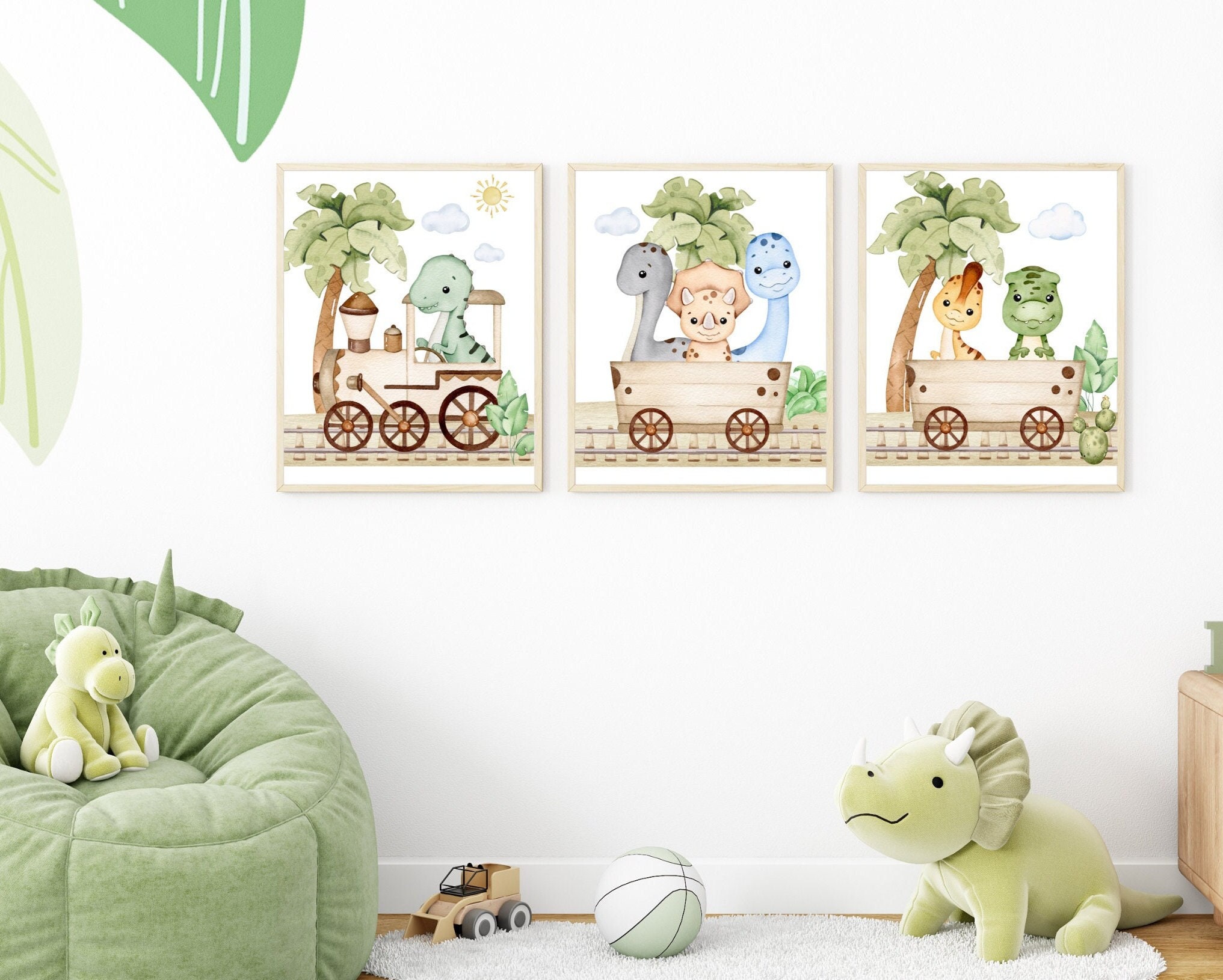 Dinosaur Adventure Posters for Baby Boy Room - Dinosaur Nursery Wall ...