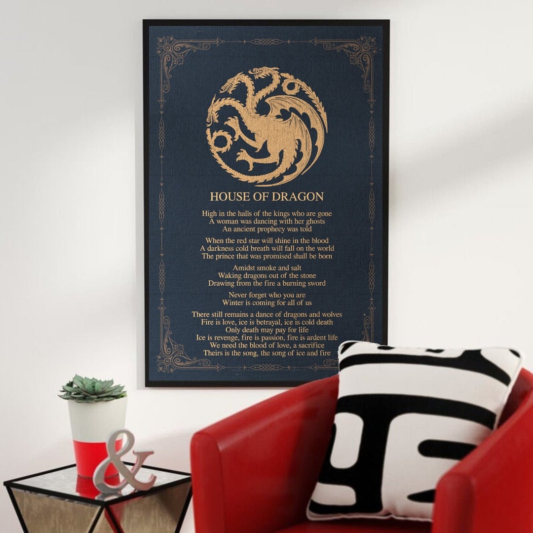 House of Dragon, Game of Thrones, Game of Thrones Gift, Wall Print