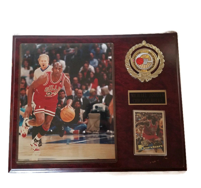 Michael Jordan plaque with skybox trading card Etsy