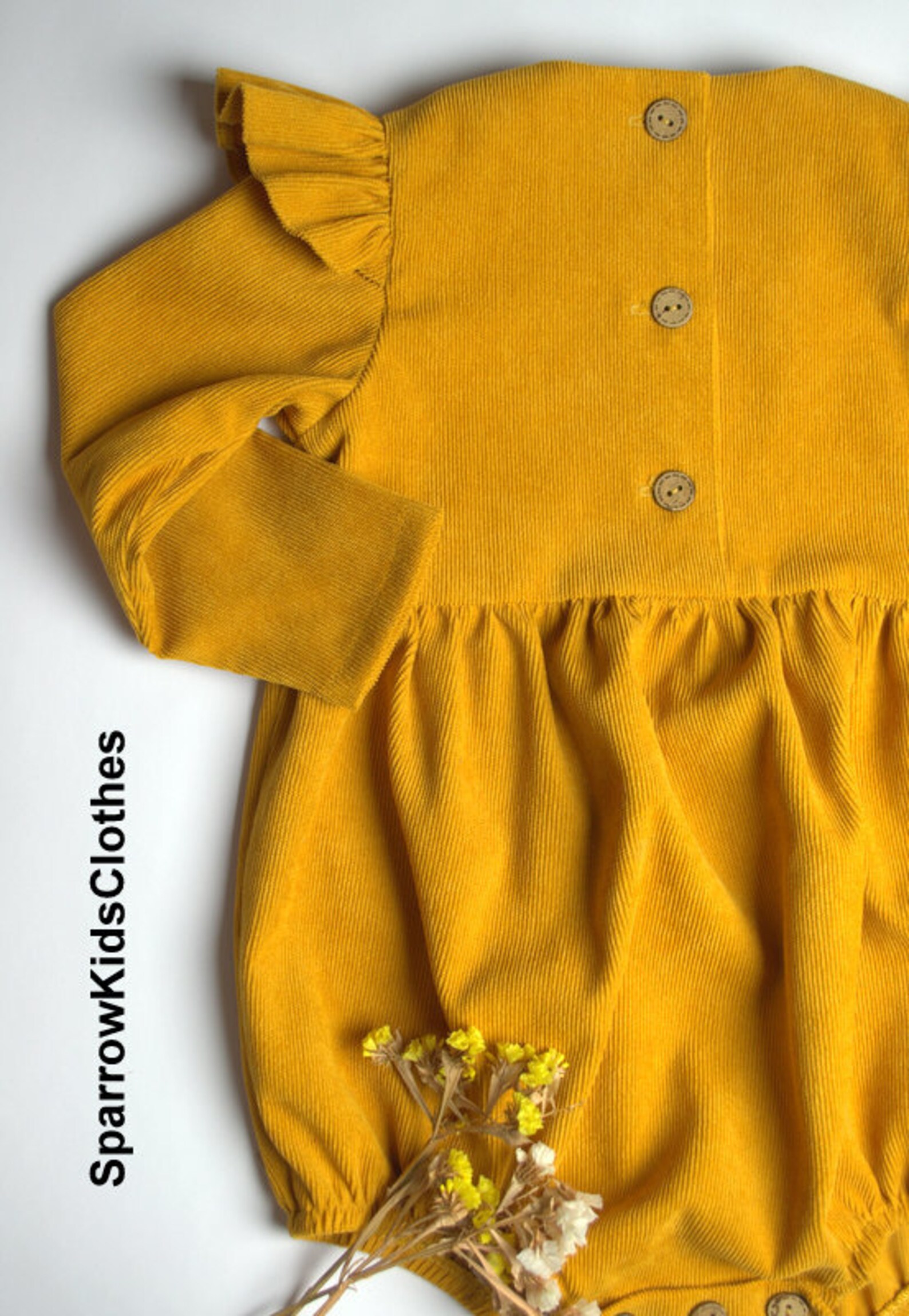 Yellow Corduroy Baby Bubble Playsuit Baby Girl Corduroy Romper Etsy