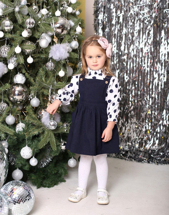Navy cord pinafore dress online