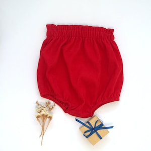Red corduroy bloomers Red Blue cotton bloomers Gift for baby Cute baby boy grl bloomers Blue corduroy Holiday baby clothes Baby shower gifts