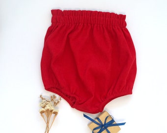 Red corduroy bloomers Red Blue cotton bloomers Gift for baby Cute baby boy grl bloomers Blue corduroy Holiday baby clothes Baby shower gifts