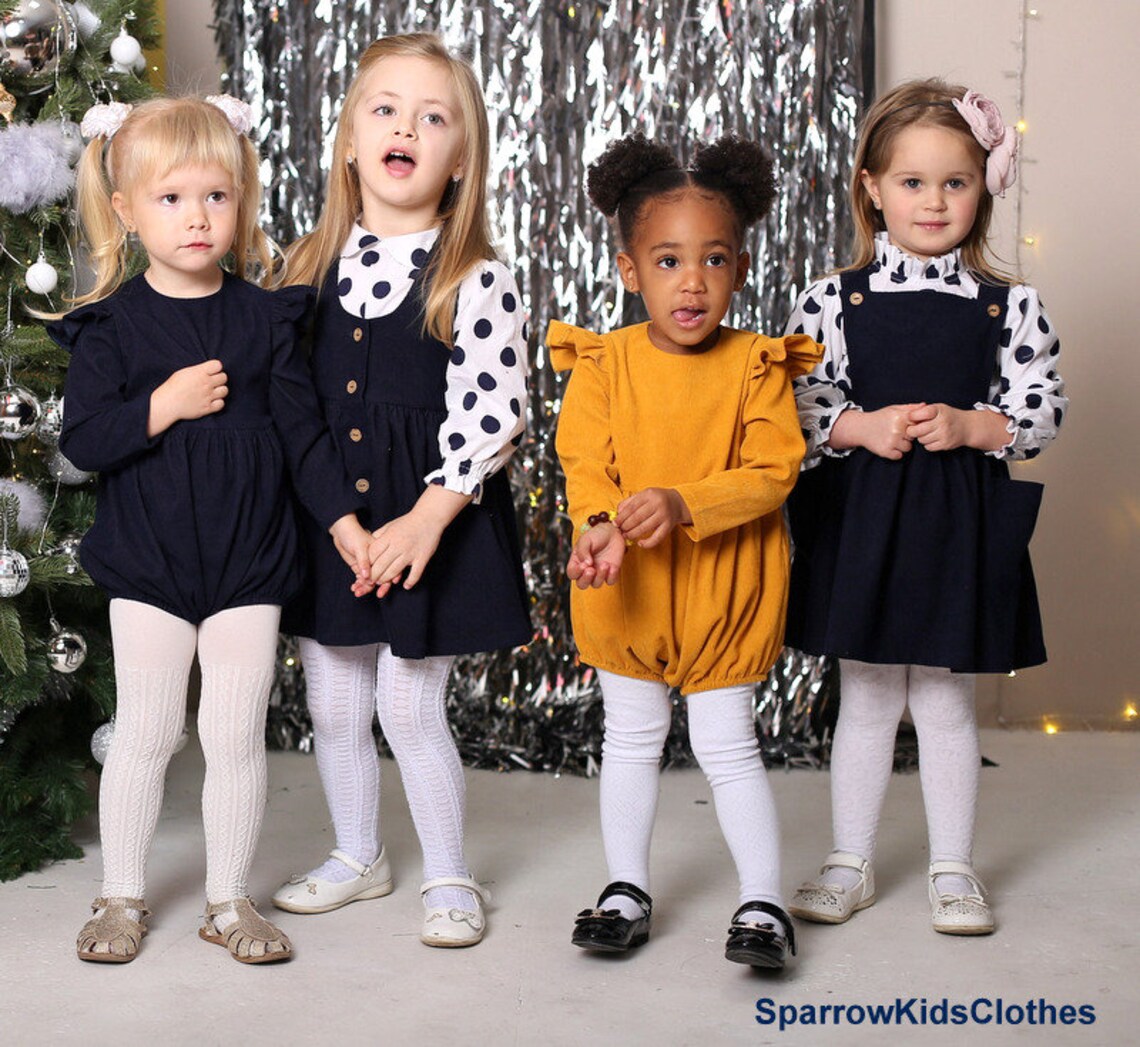 Yellow Corduroy Baby Bubble Playsuit Baby Girl Corduroy Romper Etsy