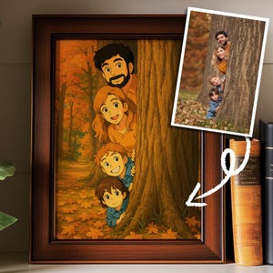 Benutzerdefinierte Ghibli Stil Familienporträt Digitaler Download von Ihrem Foto Personalisierte Anime Art Studio Ghibli Geschenk für Mama Papa Kinder Eltern zu Hause