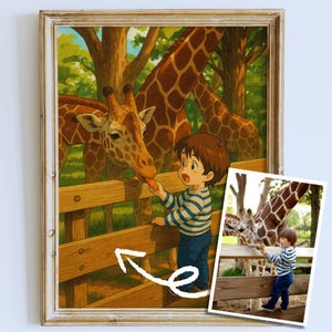 Benutzerdefinierte Ghibli Stil Familienporträt Digitaler Download von Ihrem Foto Personalisierte Anime Art Studio Ghibli Geschenk für Mama Papa Kinder Eltern zu Hause